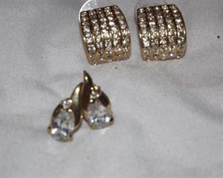 54.    2 sets rhinestone earrings for pierced ears.   $14.00