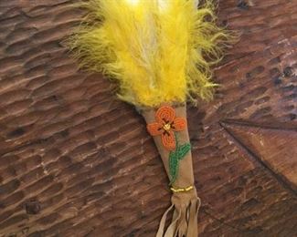 #78 $10 Beaded smudging feather wand