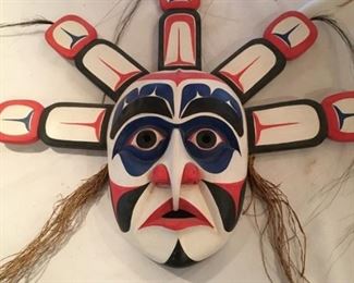 #59 $350 Pacific Northwest eagle mask, unsigned, 23" x 20"