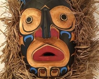 #60 $95 Pacific Northwest bear mask, unsigned, 18" x 16"