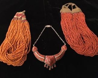 #124 African and Nepalese necklaces L to R ASOLD; B$35; CSOLD