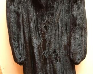 #54 $110 Vintage full length mink coat, no tags M-L