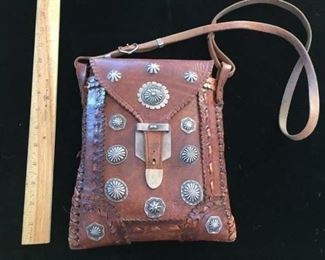 #18 $95 Concho and leather crossbody bag