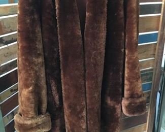 #57 $45 Vintage 3/4 length mouton lamb jacket, L