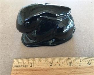 #120 $10 Glass rabbit paperweight, unsigned