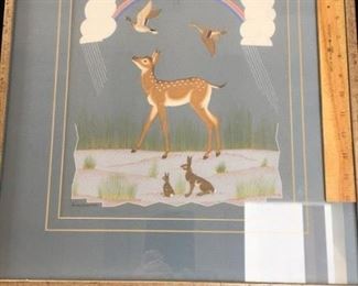 #14  $520  Harrison Begay casein painting of animals