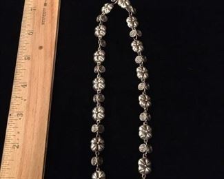 #103 $60 vintage Mexican sterling flower necklace