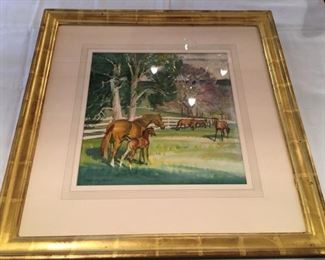 #6 $1,950 Robert Lougheed (1910-1982) 'Readers Digest Cover Mare and Foal' 1953 watercolor
