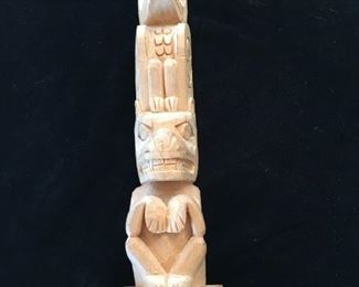 #69 $10  8 1/2" Pacific Northwest carved totem pole