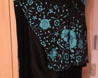 #133 $45 Spanish embroidered flamenco shawl