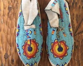 #28 A $90 Turquoise beaded moccasins