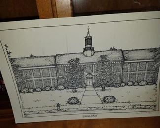 Pen and Ink picture of Grimes School