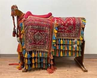 Arabian Cloth Horse Saddle - with wooden stand