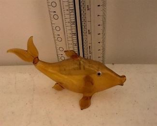 Blow glass fish, hollow inside $12