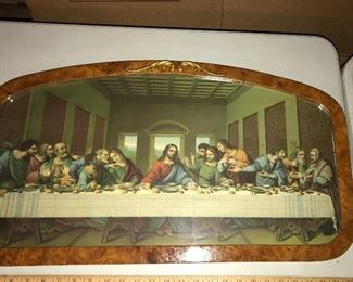 Antique Last Supper Framed $37