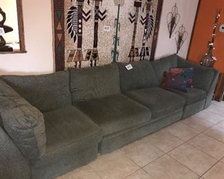 10 FOOT MODULAR SOFA (OLIVE GREEN) $150