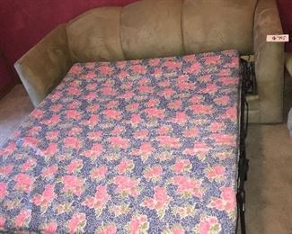SOFA BED.  INCLUDES MATTRESS, LINENS, PILLOWS AND MEMORY FOAM  $75