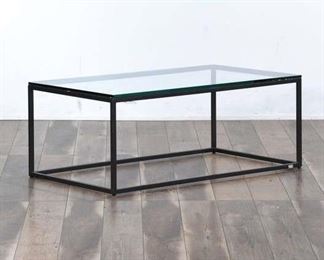 West Elm Contemporary Open Frame Coffee Table W Glass