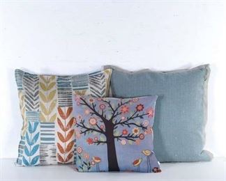 Set 3 Cottage Chic Throw Pillows 