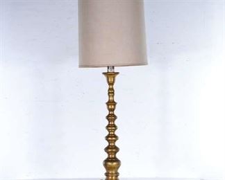 Mid Century Tall Gilt Table Lamp