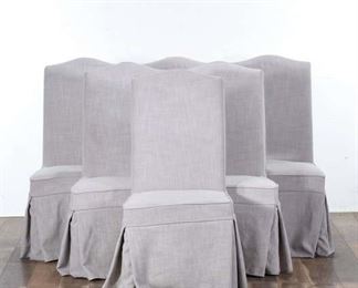 Set 6 Orient Express Almond Dining Chairs W Slips