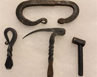 Hand forged utensils for black powder and fire striker $5 each
