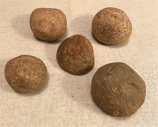 Indian Artifacts Stone Game Balls (5) - $40