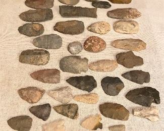 Indian Artifacts - Some broken points, scrapers, tools, $35