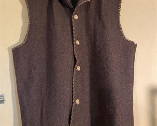 Rendezvous Mountain Man wool vest with bone buttons $25 (Large)