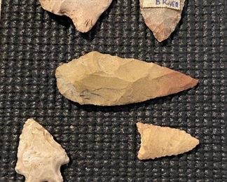 Indian Artifacts - Arrowheads, point, scraper - $25