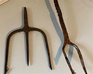 Fishing spear & fire pit fork $20