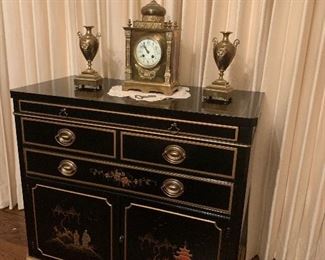 Vintage Drexel Et Cetera Chinoiserie Oriental Themed Small Cabinet