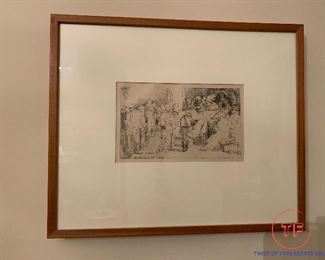 Rembrandt Etching - "Jesus Disputing with Doctors"