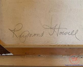 Original Painting on Canvas Untitled Farm Storm Scene by RAYMOND HOWELL