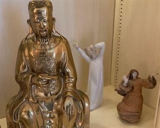 Chinese Gilt Bronze Statue - Seated Immortal