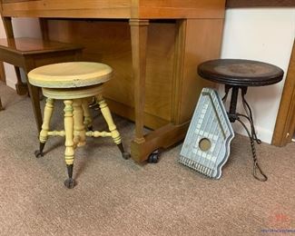 Antique Adjustable Piano Stools