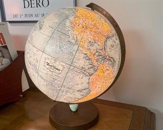 Vintage 12" Replogle Light Up Globe