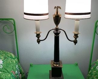 Brass Eagle Double Student Table Lamp