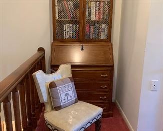 Vintage Mahogany Locking Secretary Desk
