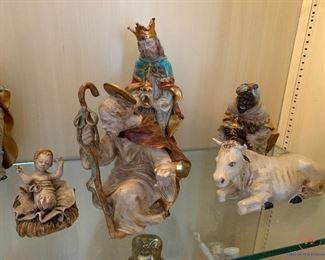 PATTARINO SCHOOL GIO / GIOVANNI DANTI 10 Piece Mid Century Italian Pottery Nativity Set