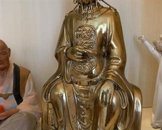 Chinese Gilt Bronze Statue - Seated Immortal