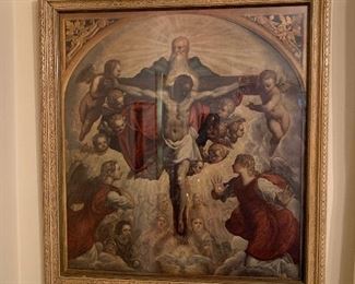 Jacopo Robusti Tintoretto "The Trinity Adored By The Heavenly Choir" Vintage MEZZOTINT