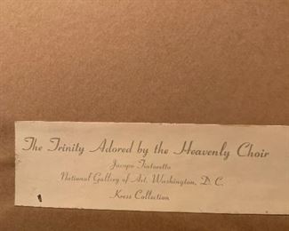 Jacopo Robusti Tintoretto "The Trinity Adored By The Heavenly Choir" Vintage MEZZOTINT