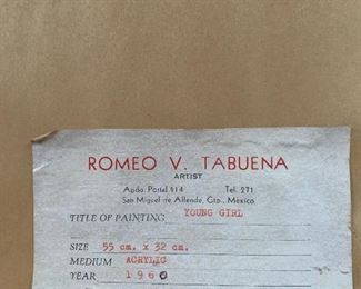 Original Neo Realist Acrylic Painting "Young Girl" by ROMEO VILLALVA TABUENA