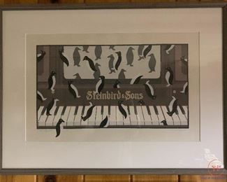 "Penguin Roll Blues" Limited Edition Watercolor 31/35 by TAYLOR