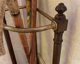 Antique Umbrella Stand with Metal Drip Plate