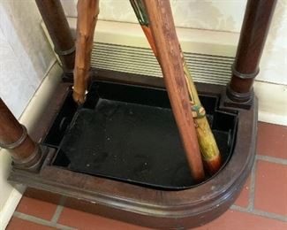 Antique Umbrella Stand with Metal Drip Plate