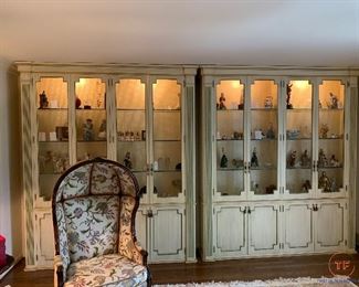 Custom 7 1/2' Tall Custom Lighted Curio Cabinets