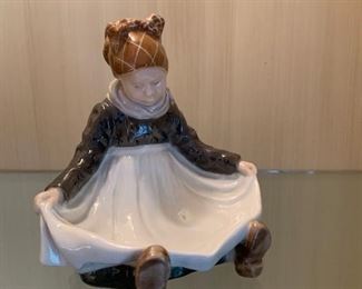 Royal Copenhagen Danish Porcelain Figurine - Amager Girl Pin Tray #1315