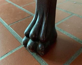 Antique Hand Carved Mahogany Sitting Chair with Claw Feet